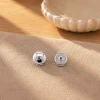 8mm Earring Backs with Disc Polished Push-on Earring Backs Hypoallergenic Jewelry Findings Lightweight