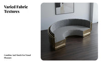curved-Shaped Booth Sofa Italian aesthetic Curved 2-Seater Settee Light Luxury Design Commercial Furniture for Interior Designers, Cafe, Hotel Lobby, Office