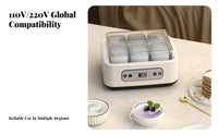 LED Display Countertop Yogurt Maker Square Cups Digital Yogurt Maker Clear Lid Fermentation Machine Temperature Control