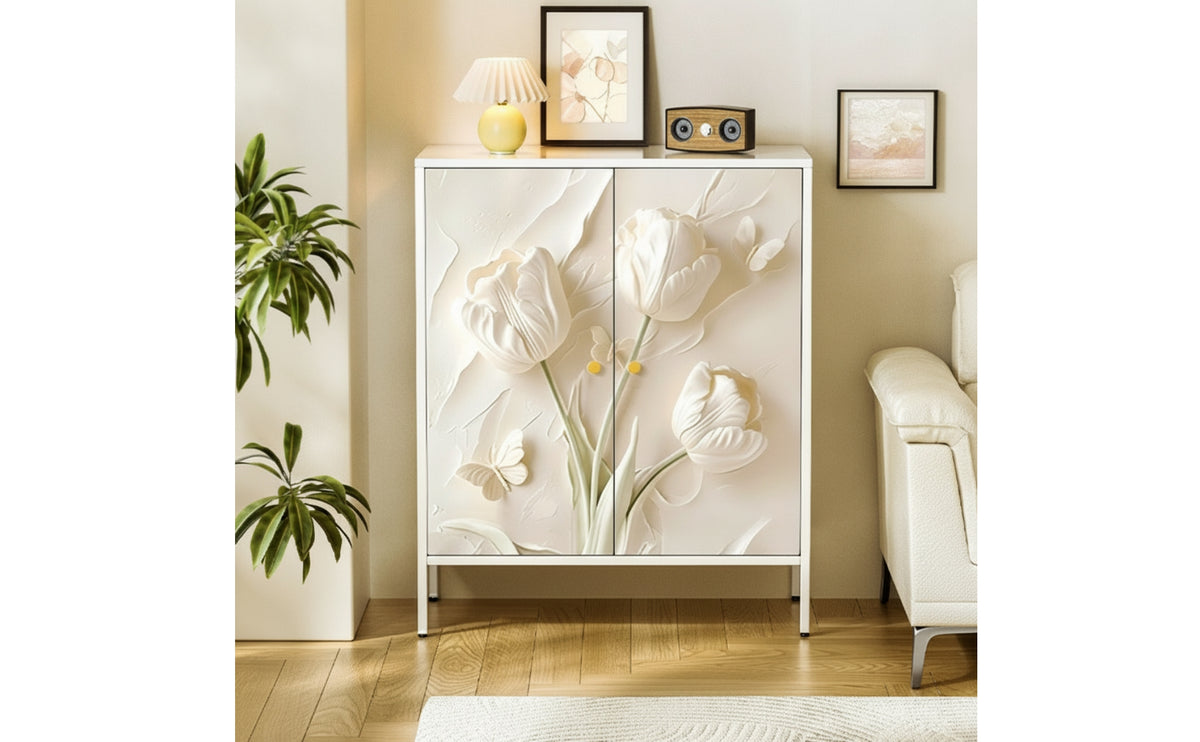 Storage Cabinet with Doors Vintage-Vintage-Themed Decorative Cabinet Freestanding Sideboard for Living Room