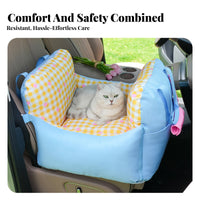 Built-in Safety Leash Dog Car Seat Adjustable Straps Pet Car Nest Removable and Washable for Cat Owners, Road Trips, Vehicle Seats, Outdoor