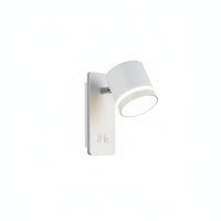 Built-in Switch Wall Lamp with Reading Light Modern Design Bedside Reading Light Adjustable Head Rotatable Wall Sconce Space Saving for Hotel, Study