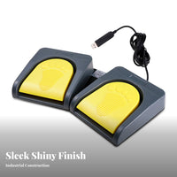Long-Lasting Metal Base USB Double Foot Pedal Multi-Function USB Foot Switch Plug and Play for, Office Work, Gaming, Industrial Control