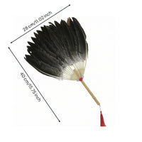 Handmade Goose Feather Fan Decorative Feather Fan Traditional Accessory Oversized for Performers, Cosplayers