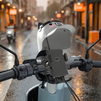Helmet-Shaped Handlebar Phone Mount with Sun Shade Adjustable Handlebar Phone Holder Anti-Glare Universal for Riders, Delivery Drivers, Bikes, Electric Scooters