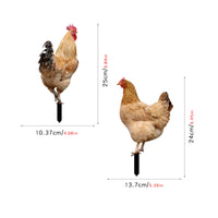 2 Pieces Chicken Silhouettes with Ground Stakes Acrylic Chicken Garden Stake Animal-Themed Outdoor Decorations Black