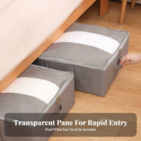 Underbed Fabric Container Space-Saving Under-Bed Clothes Container for Dorm Room