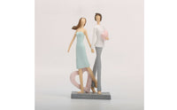 Couple Figurine Carved Statue with Heart Textured Heart Sculpture for Shelf, Bedroom