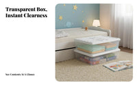 Under-Bed Rolling Drawer Large Capacity Under-Bed Rolling Bin double-sidedOpening Lid