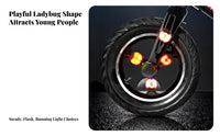 Increases Night Visibility Ladybug Bike Light Easy Installation Two-Wheeler Spoke Light Long-Lasting for Children, Outdoor Activities