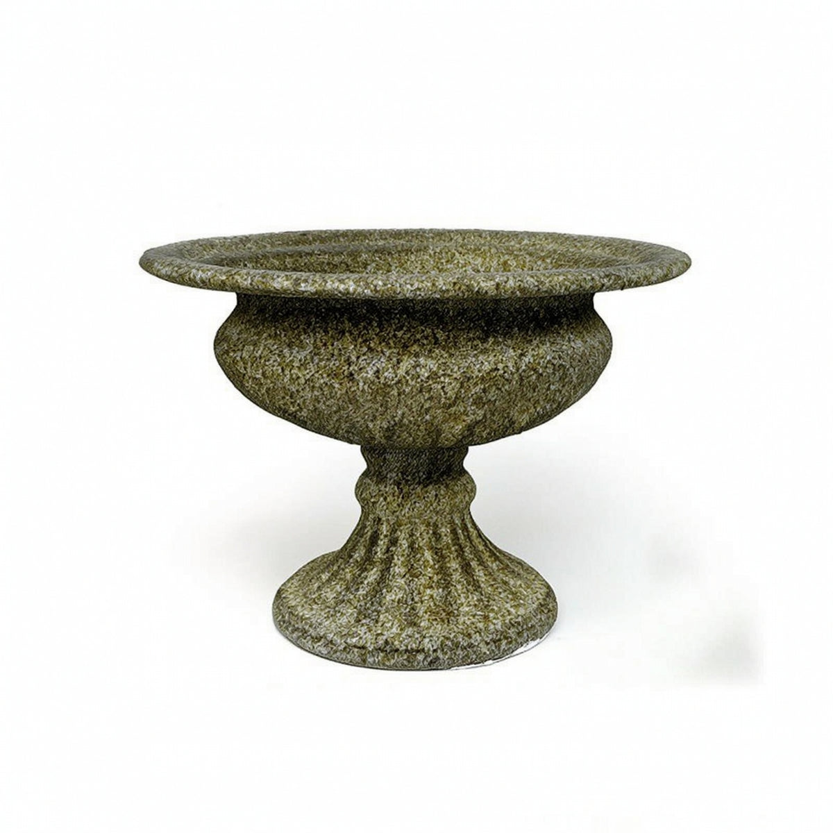 Metal Vase Distressed Pedestal Vase Urn Weathered Textured for Living Room, Dining Table