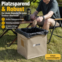 Collapsible Trash Bin 10L-100L, Foldable Car Trash Bin made of Tarpaulin, Square Waste Bin for Camping & Motorhome, 36x36x39cm