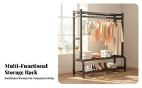 Mobile Design Rolling Clothing Rack Space Saving Rolling Clothes Rack Multi-Functional Portable Wardrobe on Wheels Easy Assembly for Students, Homeowners, Boutique Owners, Bedroom, Dorm Room, Apartment, Entryway