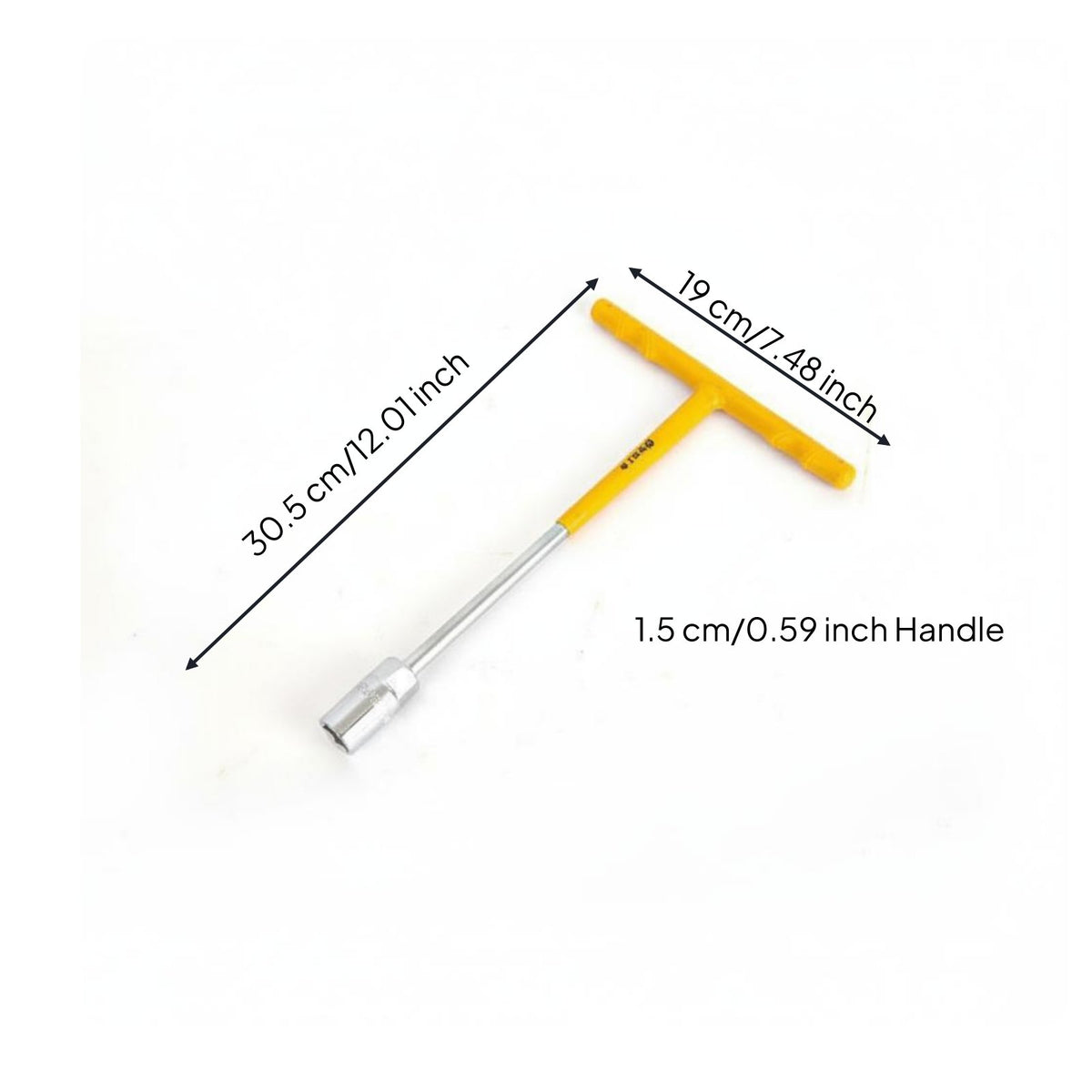 Chrome Vanadium Steel T-Handle Socket Wrench Long-Lasting T-Type Spanner Forged Construction for Mechanics, Workshop, Garage