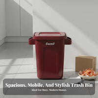 Movable Kitchen Garbage Can With Wheels Rolling Trash Can Large Capacity Uncovered Top Bin Thickened Material Waste Container