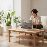 Industrial Style Warehouse Display Case Desktop Display Cabinet with Dust Cover 3-Tier Miniature Scene Clear for Tabletop, Room Decor