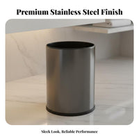 Lidless Metal Garbage Bin Luxurious Feel Round Uncovered Top Trash Can Round Uncovered Top Waste Bin Long-Lasting Double Level