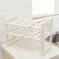 Sink Organiser and Storage Rack, 2 Tier Freestanding Sink Tidy, Kitchen Storage Organiser for Cupboard Organisation and Space Saving