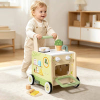 Infant Push Along Toy with Pretend Kitchen Interactive Activity Toy with Pretend Kitchen Sensory for Infants