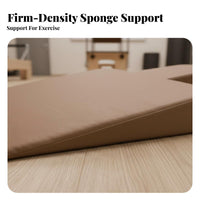 PU Leather Cover Pilates Incline High-Quality Padding Pregnancy Support Pillow Supportive Design Incline Shaped Auxiliary Mat Soft and Skin-Friendly for Women, Beginners, Seniors