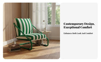 mid-centurymid-century-modern Modern design Striped Highspine supportchair sturdy Wood Frame Single Sofa Thick Cushioning Home Furniture Ergonomic Design for Readers, Homeowners, Office Workers, Living Room, perusing alcove, Study, Bedroom
