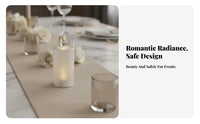 Transparent Glitter Pillar Candle Smokeless Electronic Candle Light No Dripping Molten Material House Decoration for Couples, Wedding, Home Decor