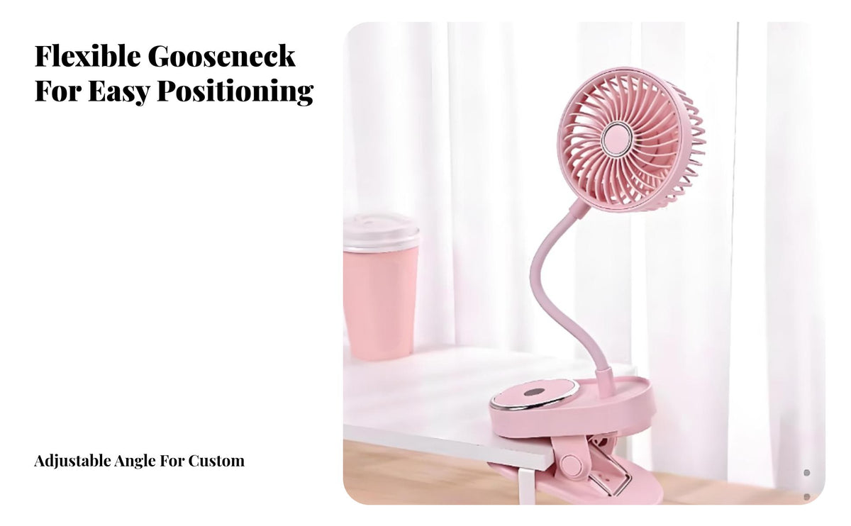 Quiet Operation Attach-on Fan 3 Wind Speeds Clip on Fan Portable Design for Office Workers, Travelers, Dormitory, Bedroom, Camping