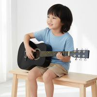 Solid Wood 25 Inch Guitar Easy to Play Toy Guitar Lightweight Portable for Beginners, Learning, Practice