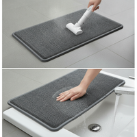 Diatomaceous Earth Absorbent Bath Mat Non-Slip Memory Foam or Rubber Backing for Bathroom Entryway