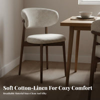 Comfortable Upholstery Nordic Design Side Chair Sturdy Construction Textile Side Chair with Wood Legs High-Density Foam Cushion Indoor Seating Ergonomic Backrest for Homeowners, Restaurant Owners, Interior Design Enthusiasts, Cafe, Living Room