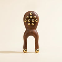 Handheld Frog Massage Tool Compact Wooden Massager with Brass Balls Manual Acupoint Presser Portable for Travel