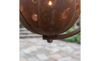 Rustic Design Hanging Blossom Candle Lantern Weathered Metal Flower Candle Holder Wrought Iron Lotus Candlestick for Patio