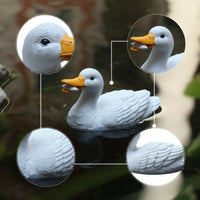 Buoyant Duck Outdoor Pond Ornament with Molded Feathers Compact Duck Decoy Statue for Water Gardens