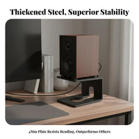 Heavy Duty Desktop Speaker Stand Stable Design Bookshelf Speaker Riser Sturdy Steel Construction High-Fidelity Audio Rack Anti-Slip for Audiophiles, Gamers, Home Theater, Gaming Setup