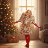 Gingerbread Angel Costume Festive Gingerbread Costume with Appendages Enjoyable Attire for Entertainers, Holiday Photos