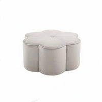 plush fabric Upholstery Flower-Shaped Plush Stool Multi-Functional Flower-Shaped Pouf Multipurpose Footstool Soft Padded Seat for Adults, Homeowners, Interior Decorators, Entryway, Living Room, Bedroom