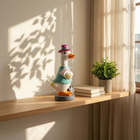 Resin Duck Statue with Hat Hand-Painted Garden Duck Statue Outdoor Whimsical for Homeowners, Courtyard