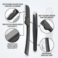 Men's Eyebrow Grooming Kit, Facial Hair Removal Tools, Beginner Secure Trimming, Precision Scissors & Tweezers