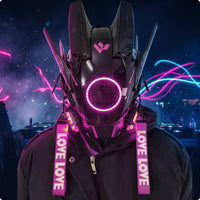 Cosplay Helmet Faceplate with LED | Light-up, edgy Helmet faceplate, for Halloween