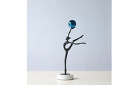 Statue with Sphere Minimalist Abstract Figurine Decorative Tabletop Sculpture for Living Room, Entryway
