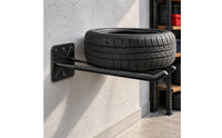 Curved Arms Tire Hook Rectangular Plate Wall-Mounted Tire Hook Mounting Holes Hanging Rack Space-Saving for Garden