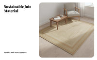Jute Rug Sturdy Woven Jute Carpet Easy to Neatly Crafted Woven Carpet for Interior Decorators, Homeowners, Living Room, Bedroom, Entryway