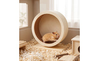 Hamster Wheel with Stand Wooden Hamster Running Wheel Sturdy for Habitats
