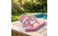 Kids Snorkel Set with Adjustable Strap Clear-Lens Water Sport Equipment for Pool