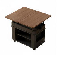 Lifting Top Trolley Table Mobile with casters Side Cabinet Retro Design for Hosts