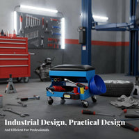 Rolling Shop Seat Swivel Casters Tool Tray Comfort for Auto Detailers