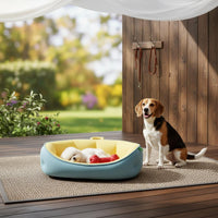 Easy to Clean Portable Pet Basket Breathable Textile Cushioned Dog Bed Scratch Resistant Washable Pet Sofa Waterproof for Indoor