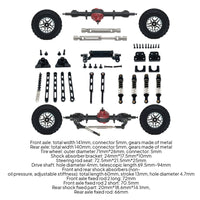 RC Car Metal Upgrade Kit Rough Terrain RC Car Parts with Wheels Convenient Damping System Tuning Kit for Model Builders