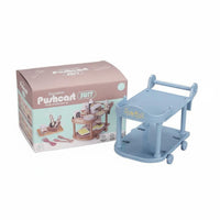 Realistic Model Dollhouse Kitchen Trolley Rolling Wheels Miniature Serving Cart Miniature 2-Tier Trolley for Children