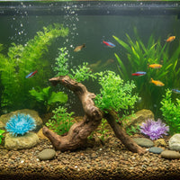 Aquatic Habitat Bridge Decoration Realistic Design Resin Rockery Decoration Artificial Driftwood Decor Provides Shelter & Hiding